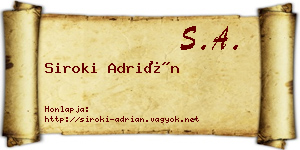 Siroki Adrián névjegykártya